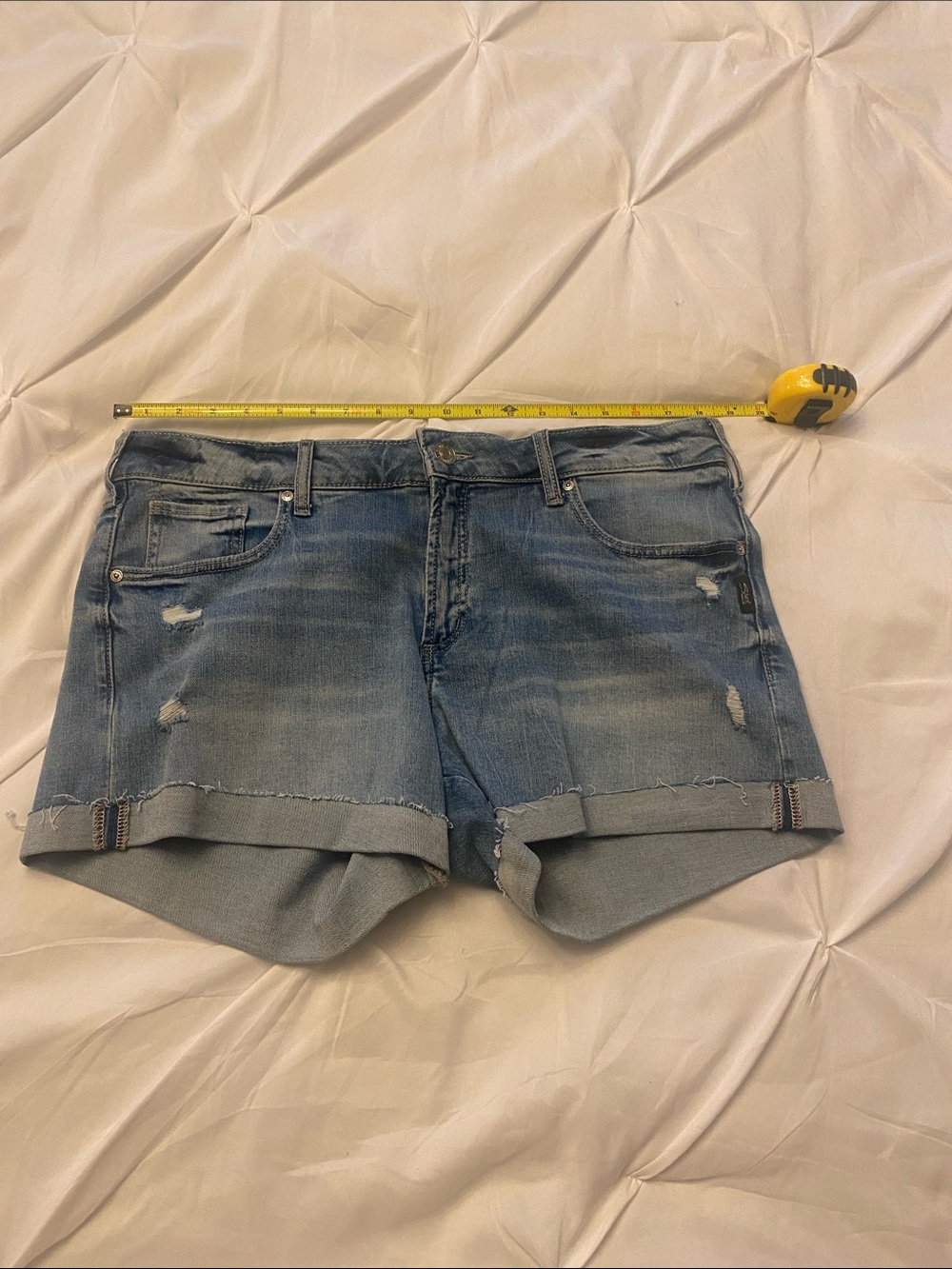 Silver Denim Distressed Jean Shorts - Picture 6 of 7